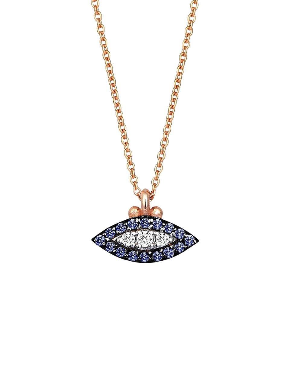 KISMET BY MILKA-10th Eye Haven Sapphire and Diamond Necklace-ROSE GOLD