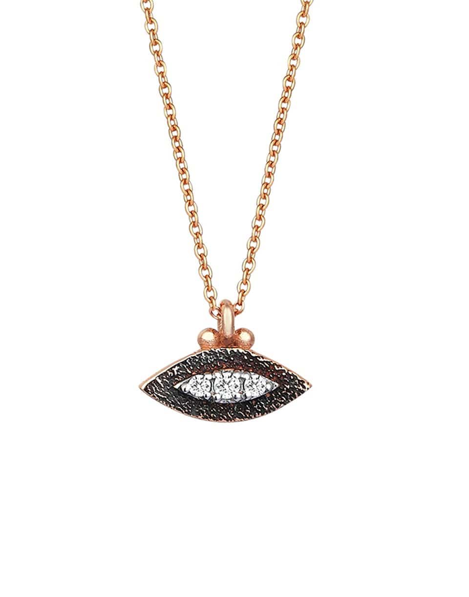 KISMET BY MILKA-10th Eye Haven White Diamond Necklace-ROSE GOLD