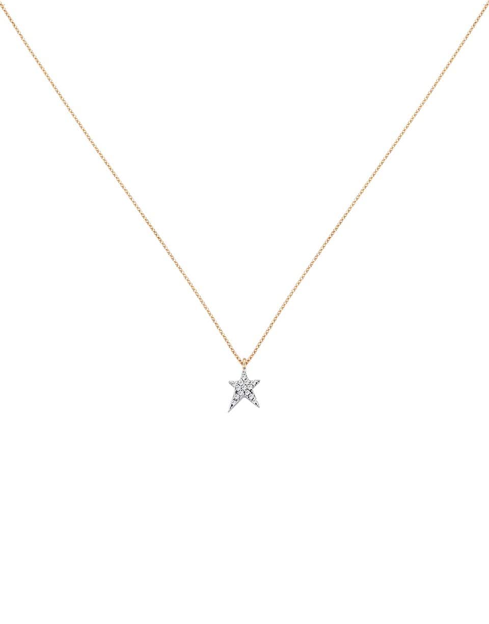 KISMET BY MILKA-Small White Diamond Star Necklace-ROSE GOLD