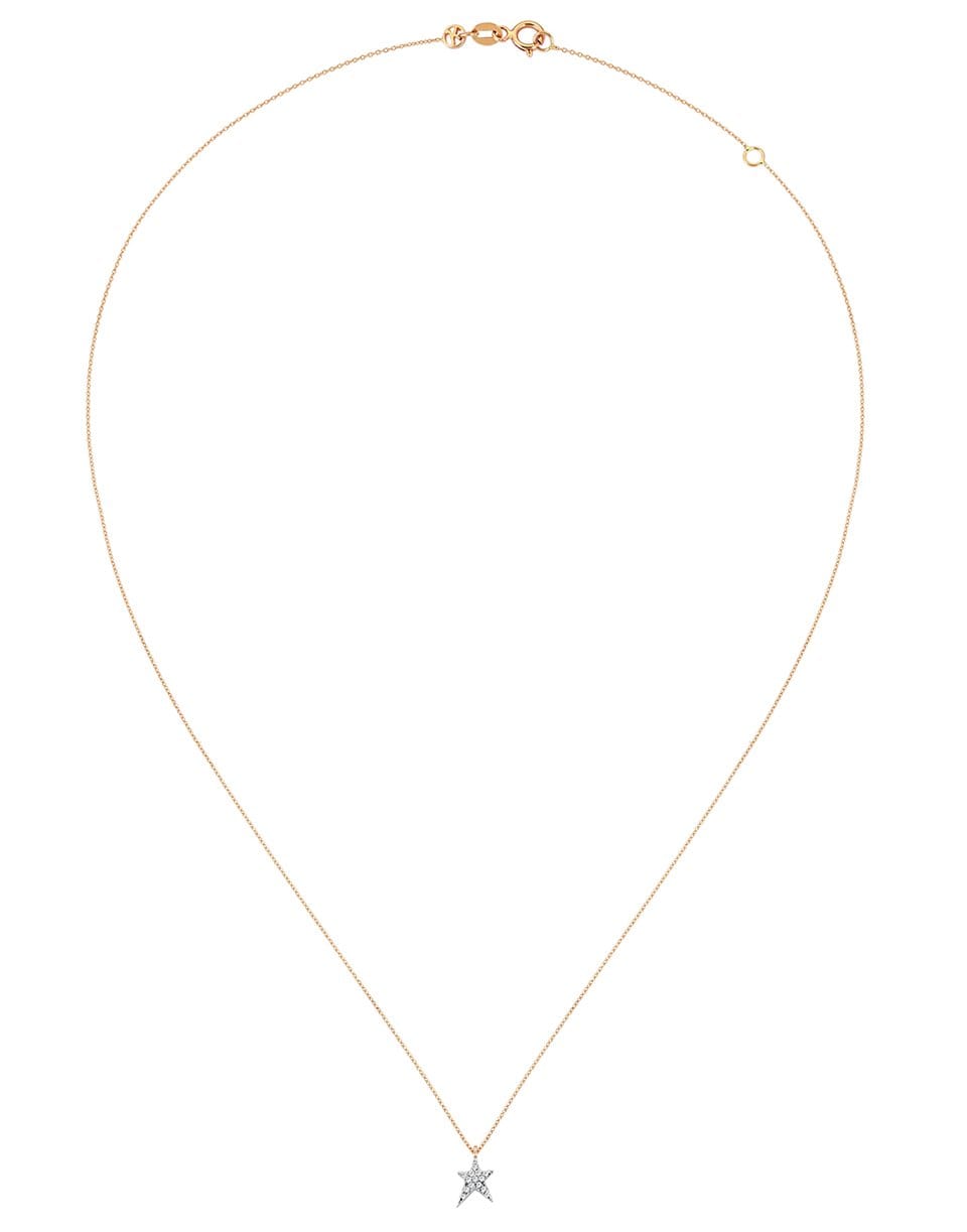 KISMET BY MILKA-Small White Diamond Star Necklace-ROSE GOLD