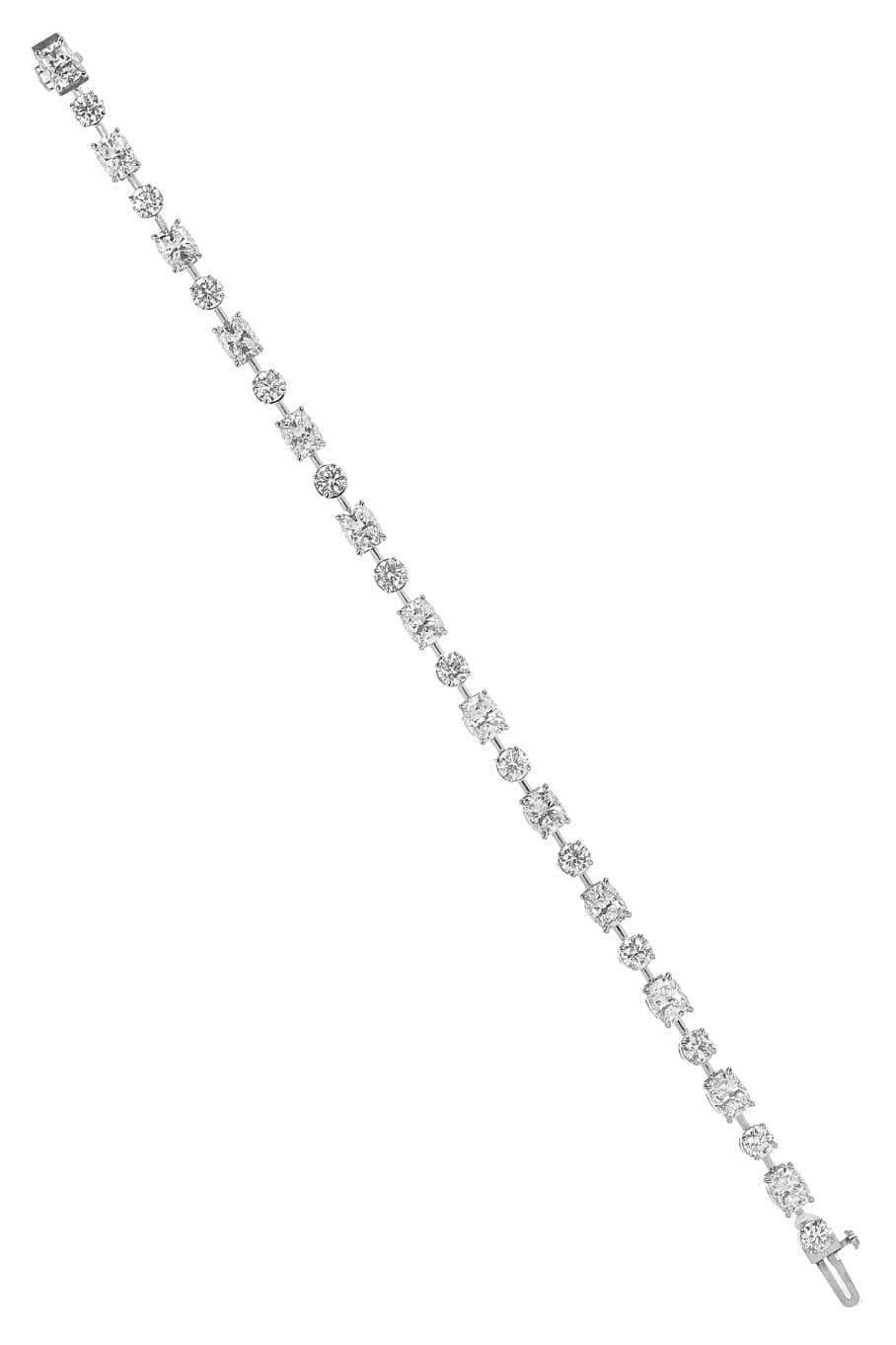 KWIAT-Alternating Cushion and Round Diamond Bracelet-PLAT
