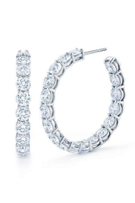 KWIAT-Diamond Hoop Earrings 18.55ctw-PLAT