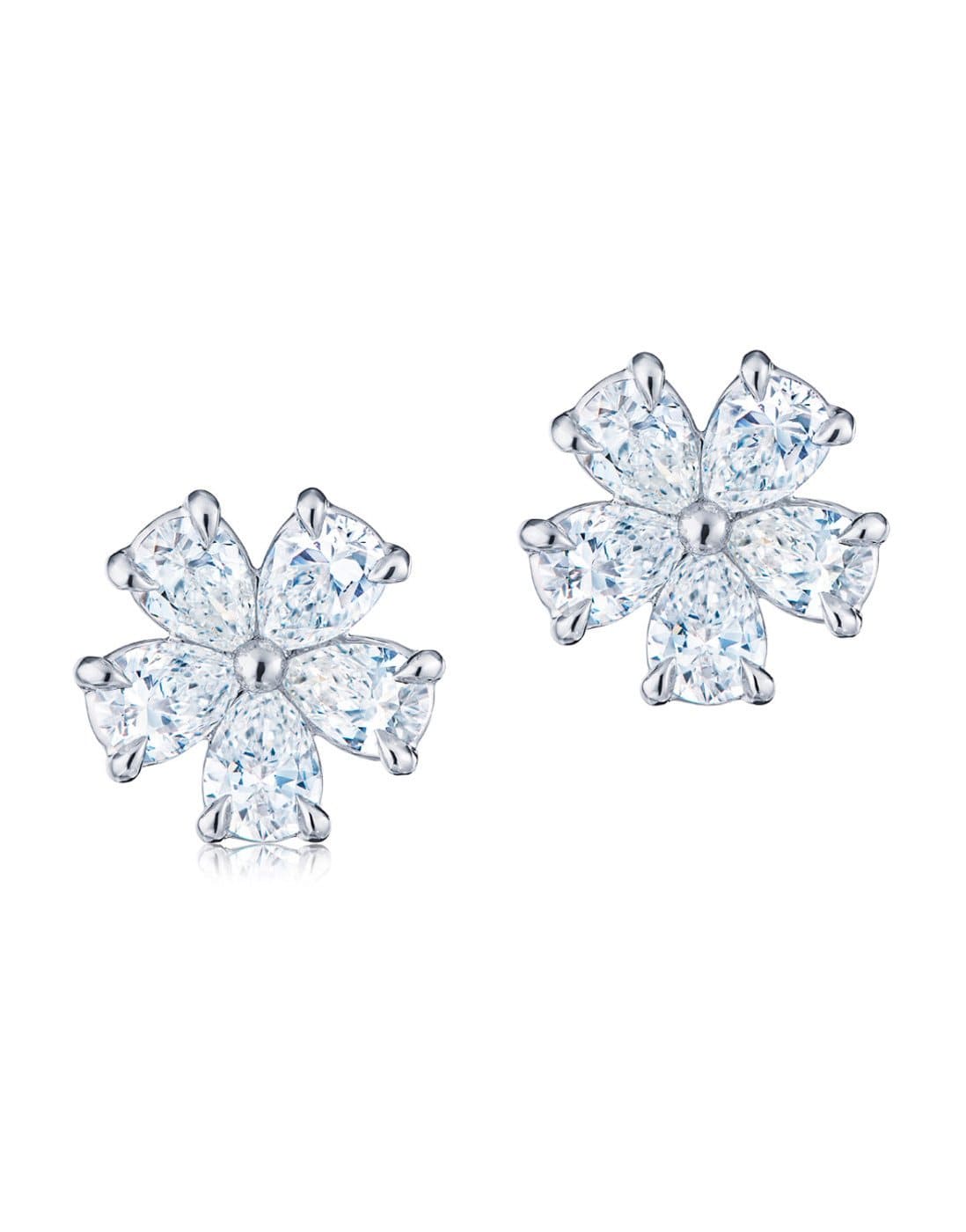 KWIAT-Cluster Floral Diamond Stud Earrings-PLATINUM