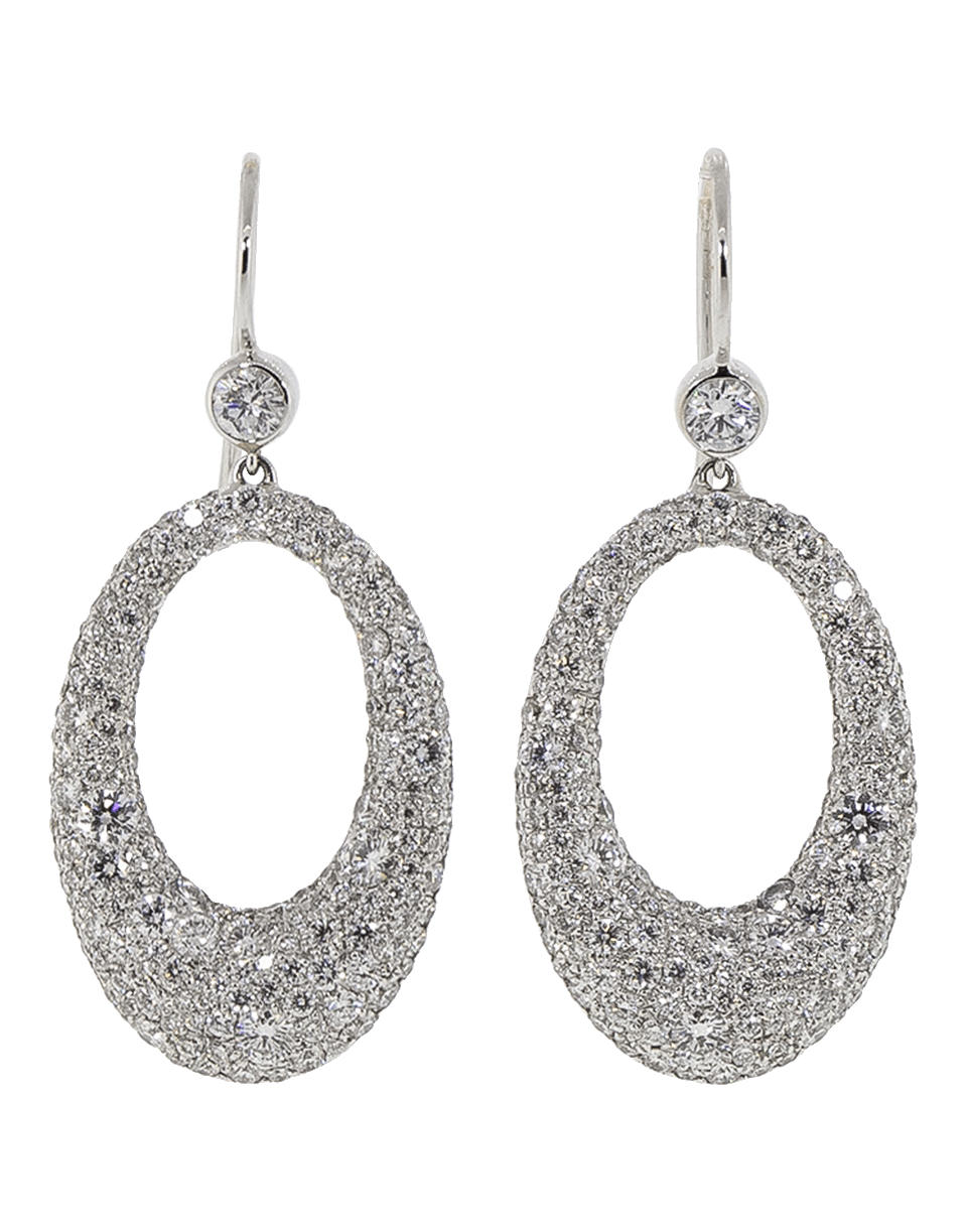 KWIAT-Cobblestone Collection Diamond Pave Circle Earrings-WHITE GOLD