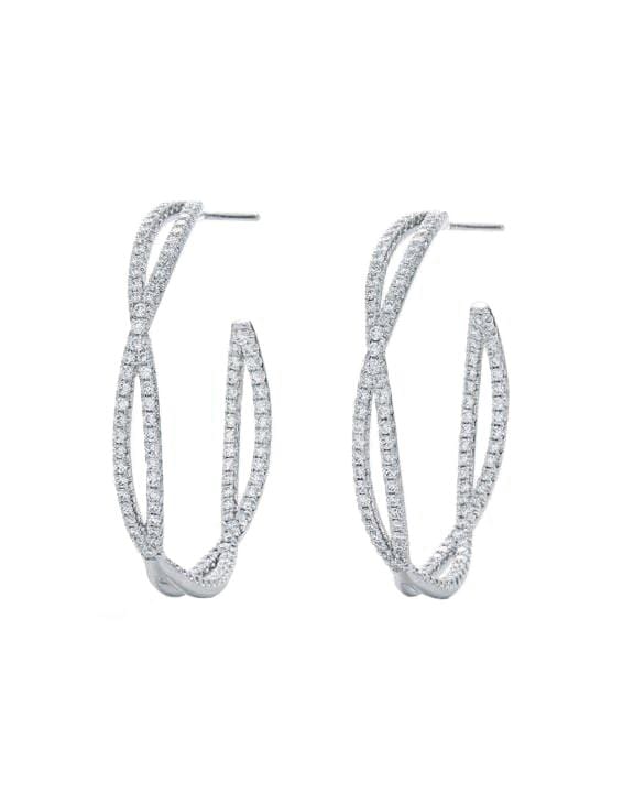 KWIAT-Fidelity Diamond Hoop Earrings-WHITE GOLD