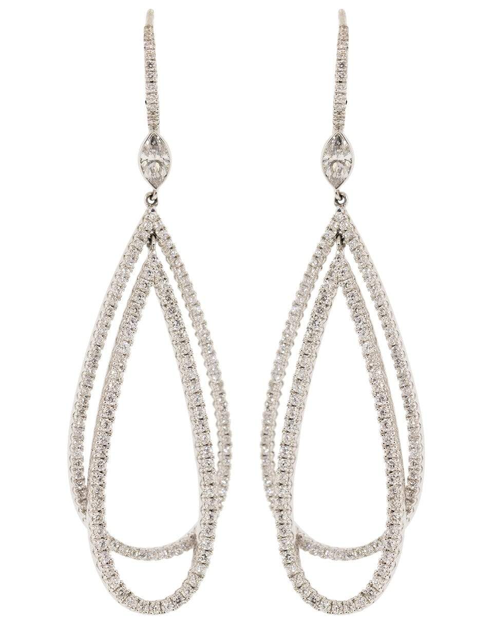 KWIAT-Pave Diamond Double Drop Earrings-WHITE GOLD