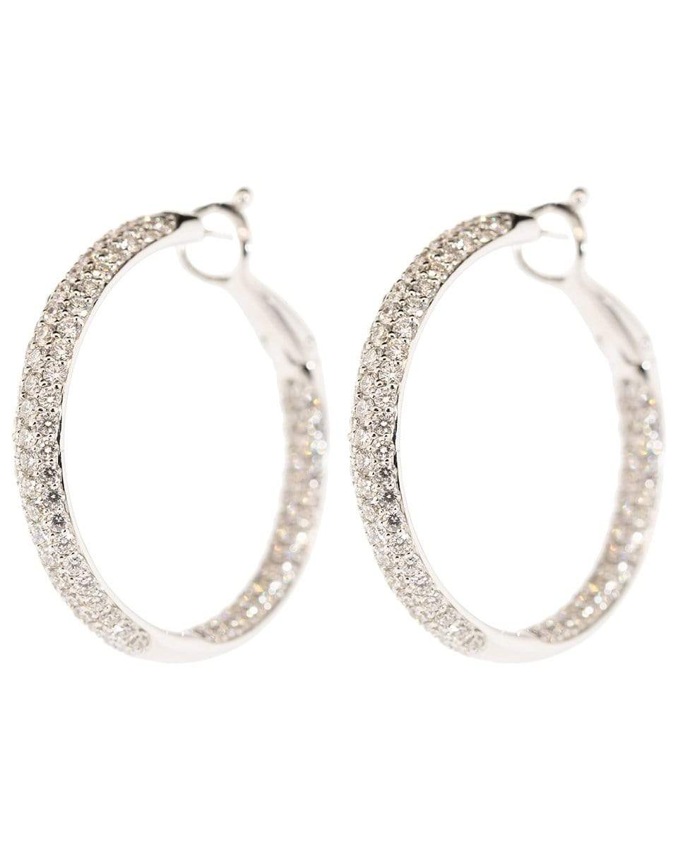 KWIAT-Pave Diamond Hoop Earrings-WHITE GOLD