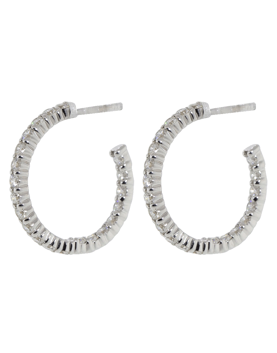 KWIAT-Small Diamond Hoop Earrings-WHITE GOLD