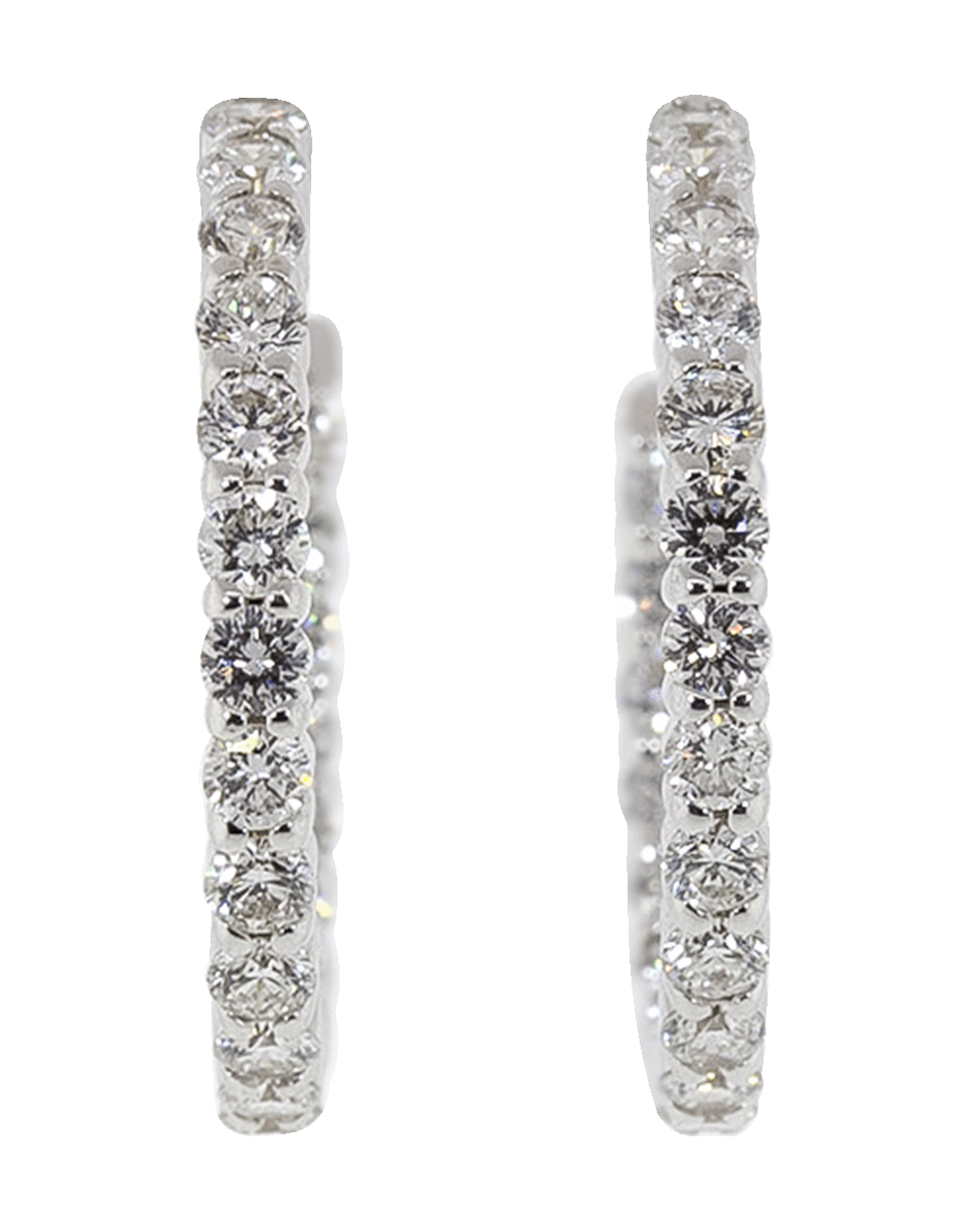 KWIAT-Small Diamond Hoop Earrings-WHITE GOLD