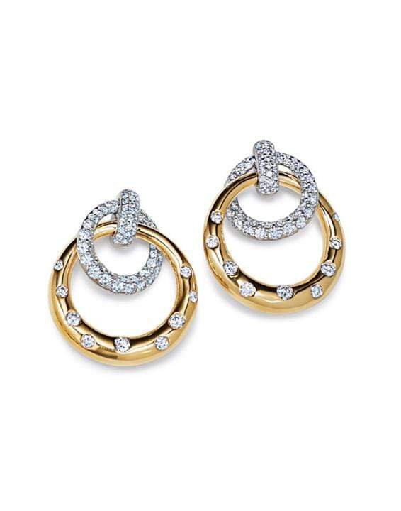 KWIAT-Cobblestone Interlocking Earrings-YELLOW GOLD