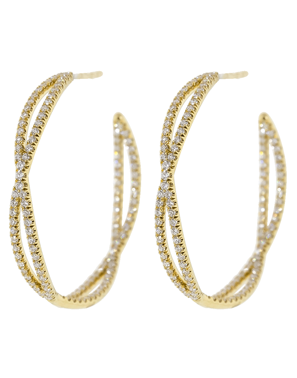 KWIAT-Fidelity Collection Diamond Pave Hoop Earrings-YELLOW GOLD
