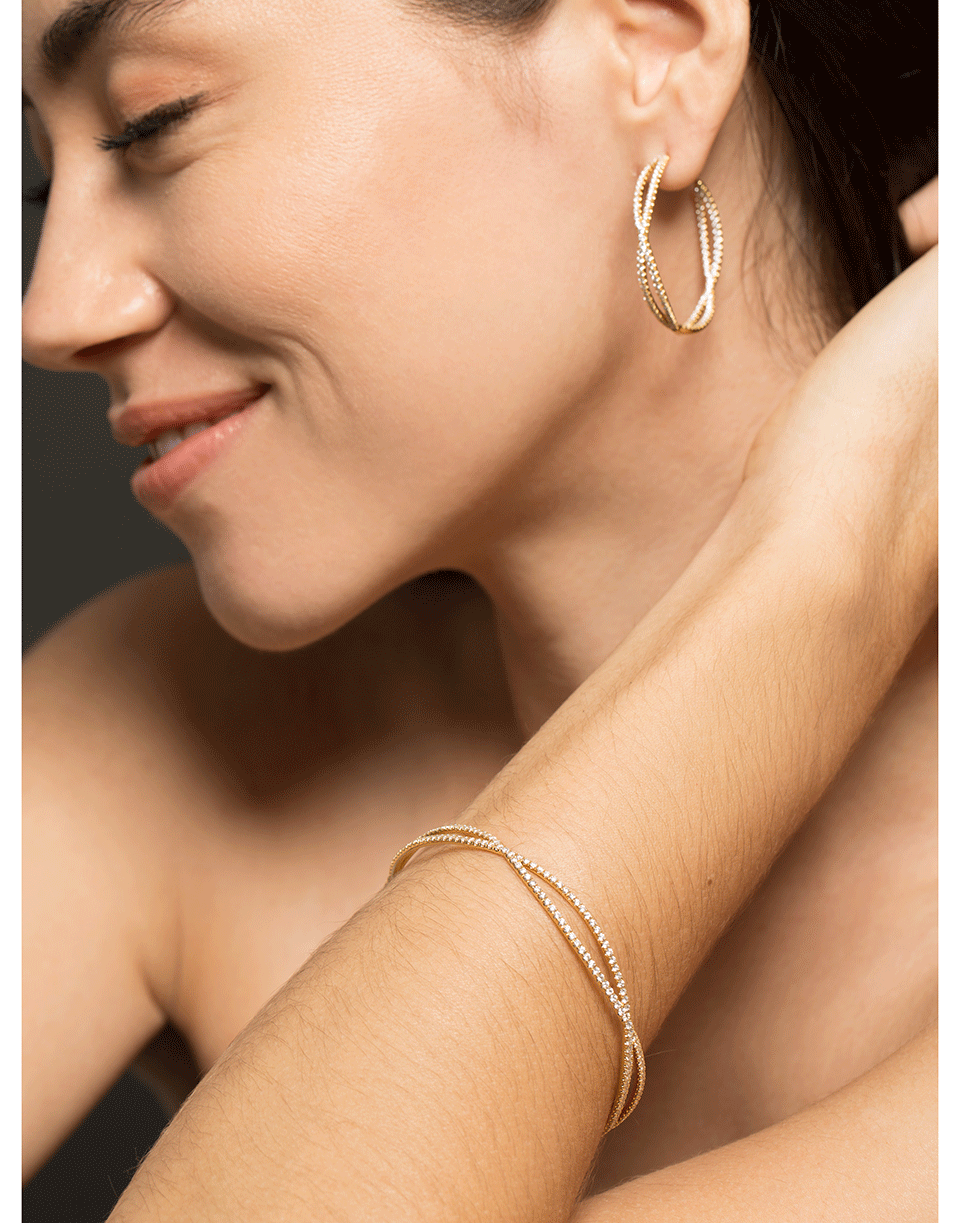 KWIAT-Fidelity Collection Diamond Pave Hoop Earrings-YELLOW GOLD
