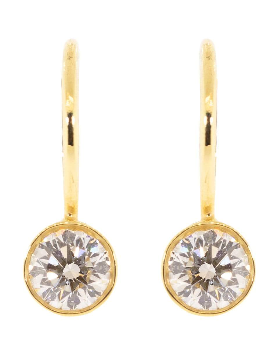 KWIAT-Yellow Gold Bezel Set Diamond Drop Earrings-YELLOW GOLD