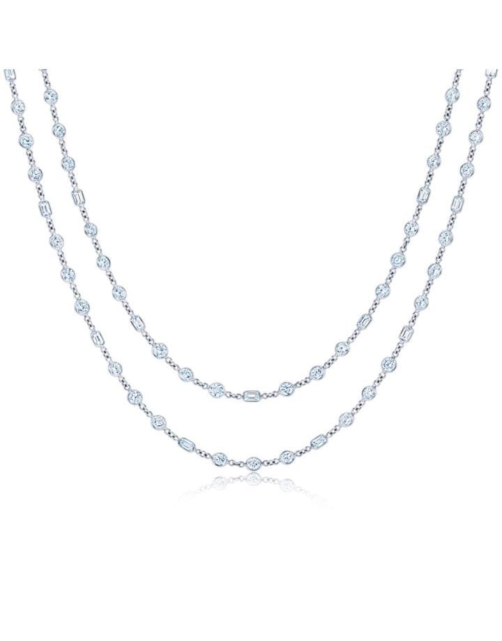 KWIAT-Diamond Strings Mixed Shape Necklace-PLAT