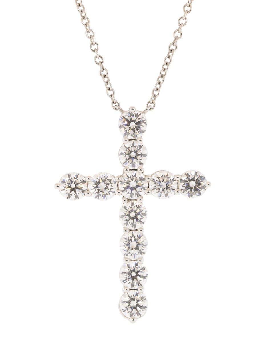 KWIAT-Platinum Round Diamond Cross Necklace-PLAT