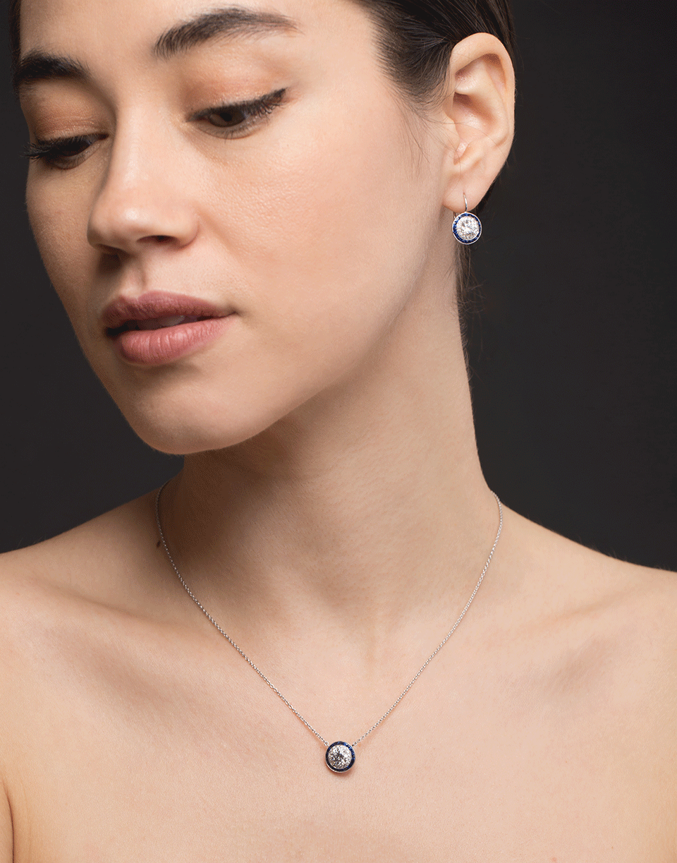 KWIAT-Diamond and Sapphire Pendant Necklace-WHITE GOLD
