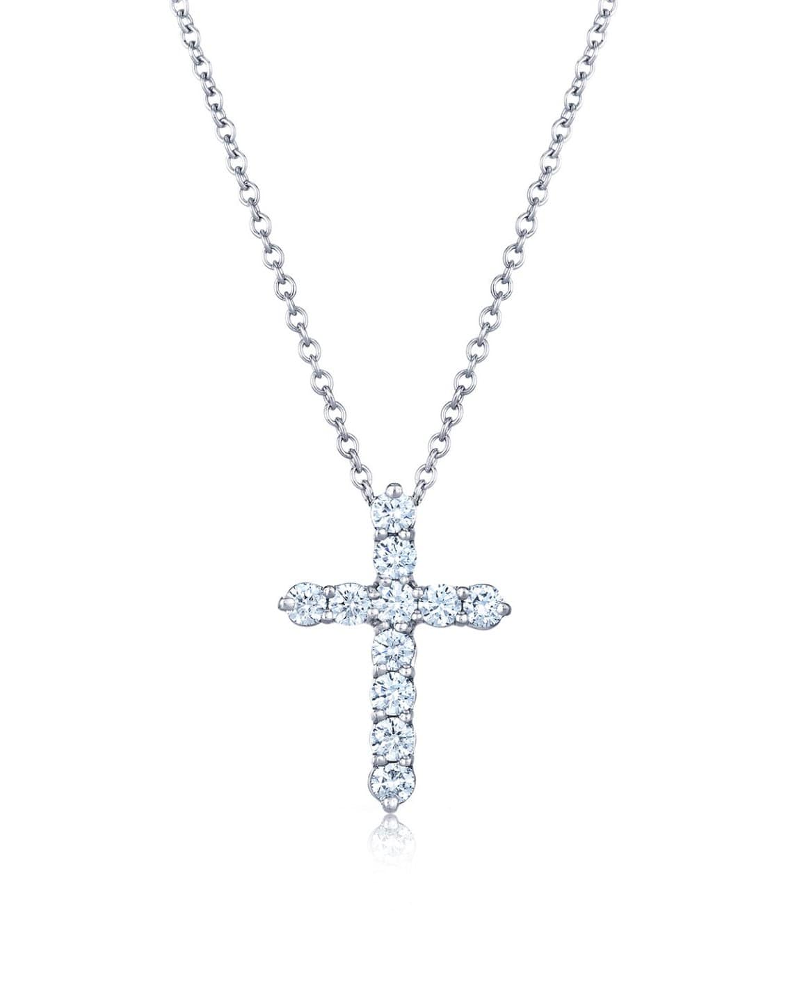 KWIAT-Diamond Cross Necklace - 0.50ctw-WHITE GOLD