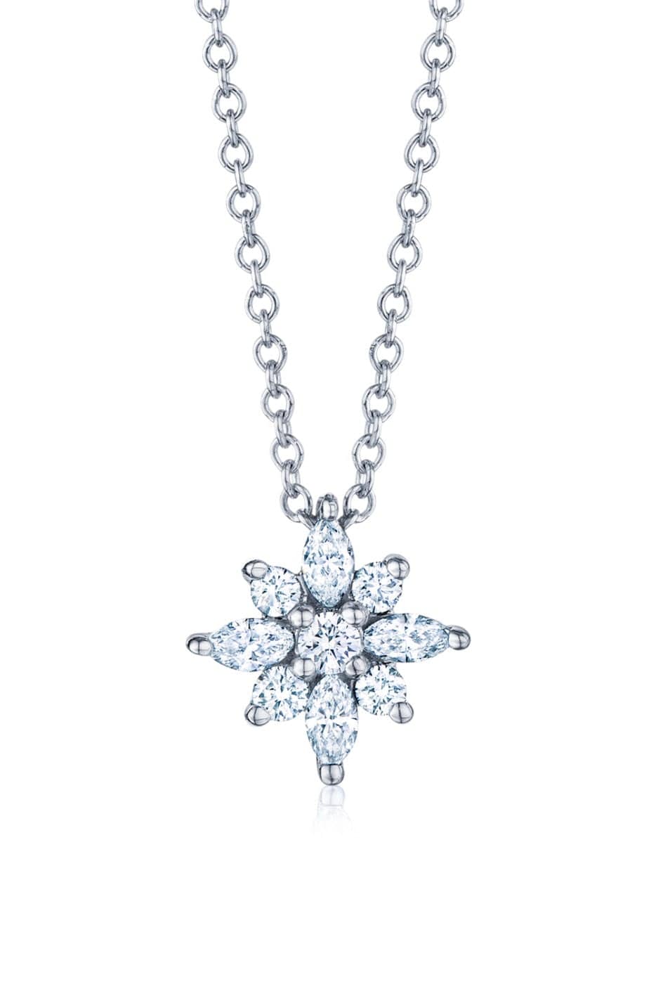 KWIAT-Petite Diamond Star Pendant Necklace-WHITE GOLD