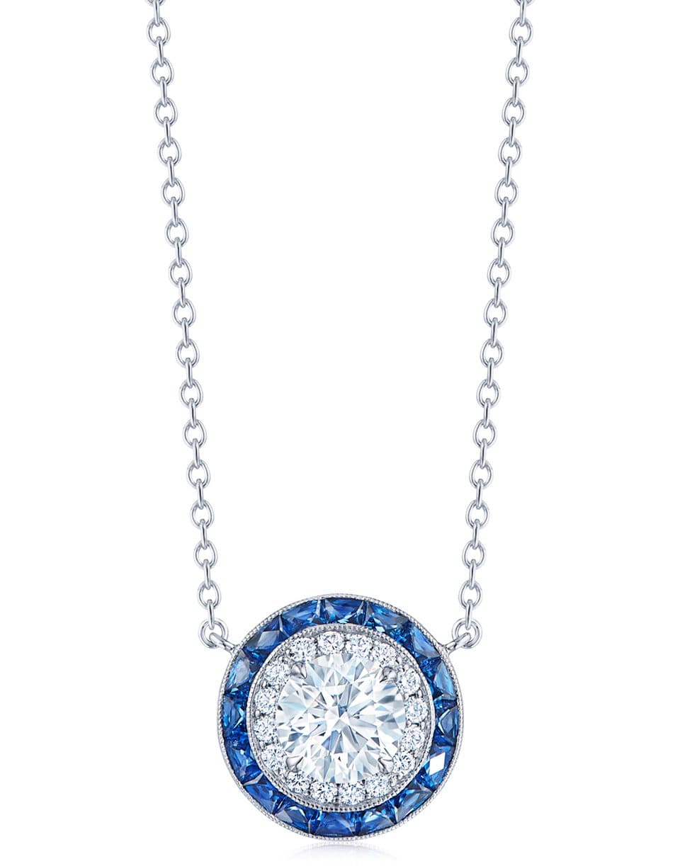 KWIAT-Sapphire and Diamond Pendant Necklace-WHITE GOLD