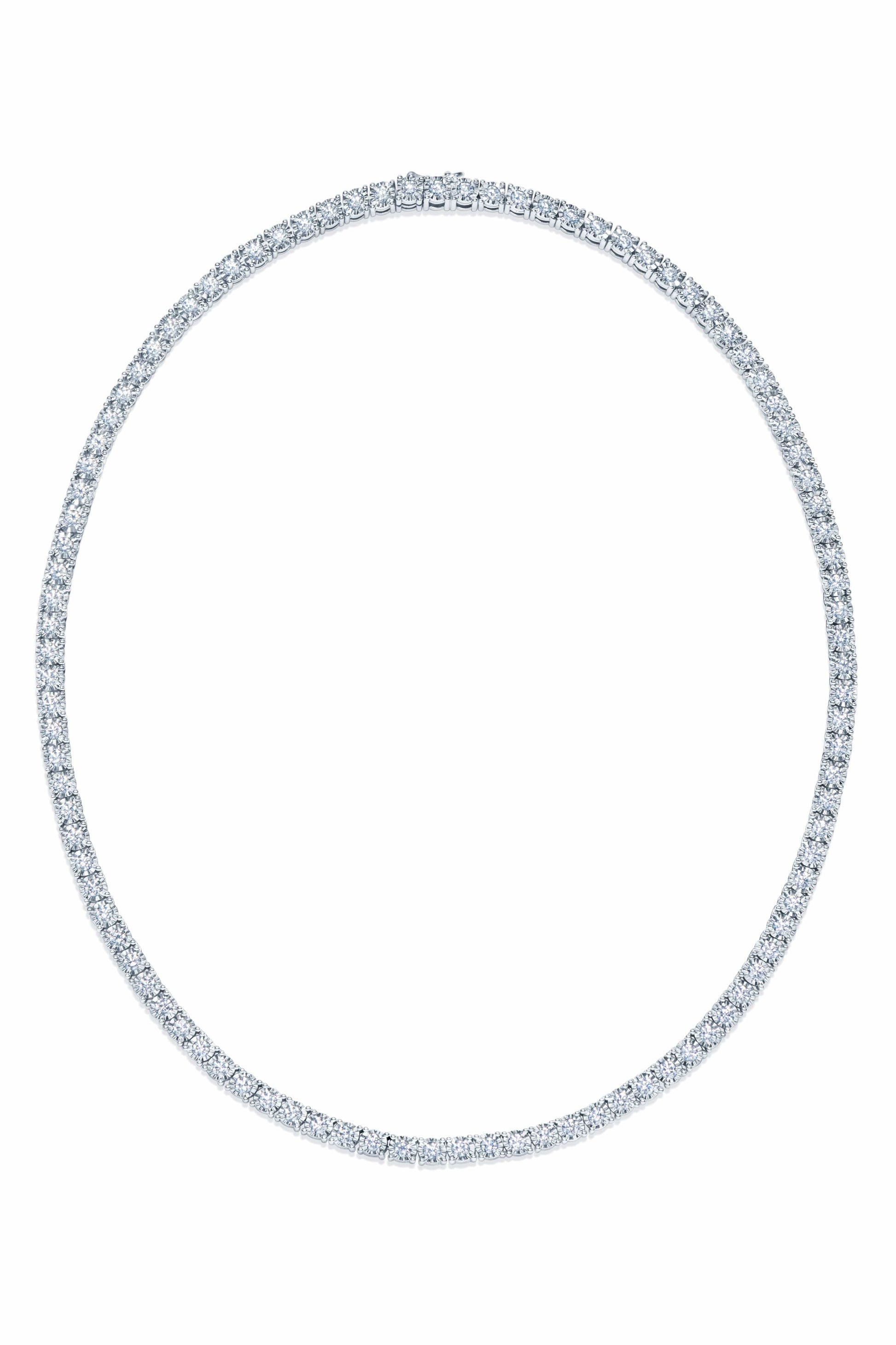 KWIAT-Sunburst Diamond Line Necklace-WHITE GOLD