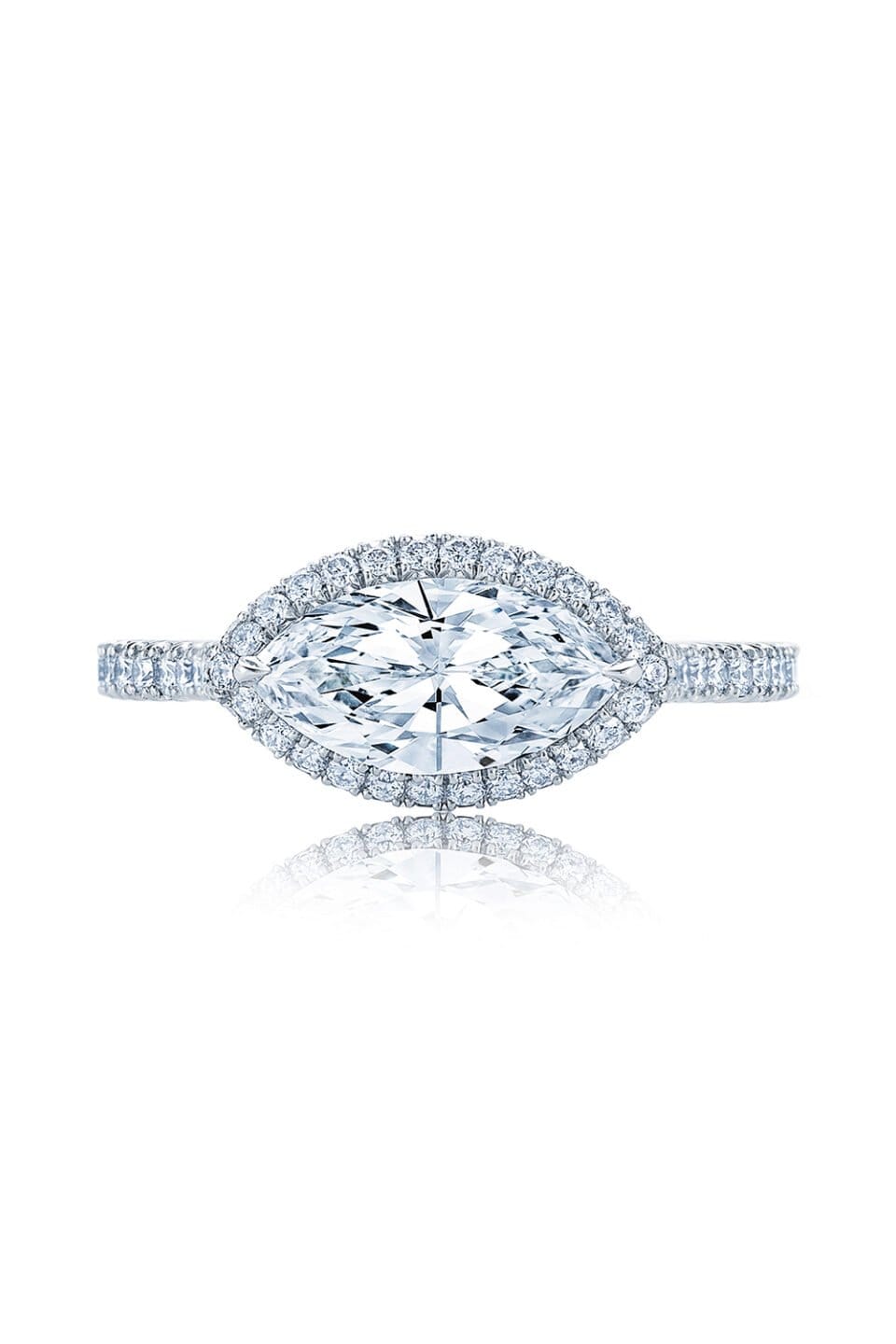 KWIAT-Marquise Diamond with Pave Engagement Ring-PLAT