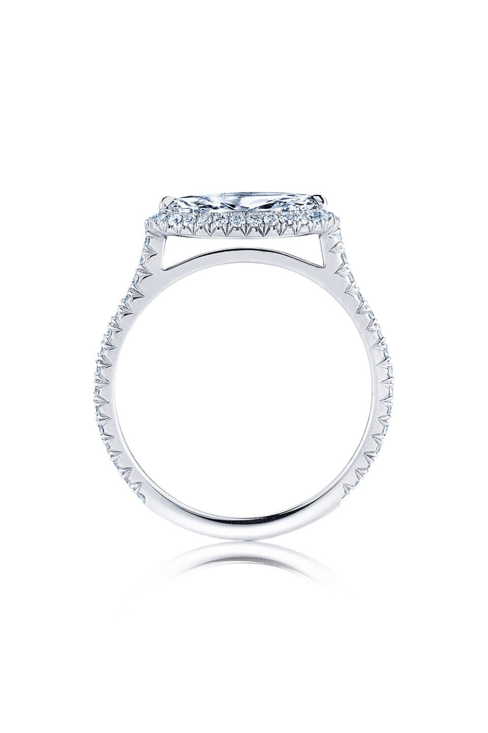 KWIAT-Marquise Diamond with Pave Engagement Ring-PLAT