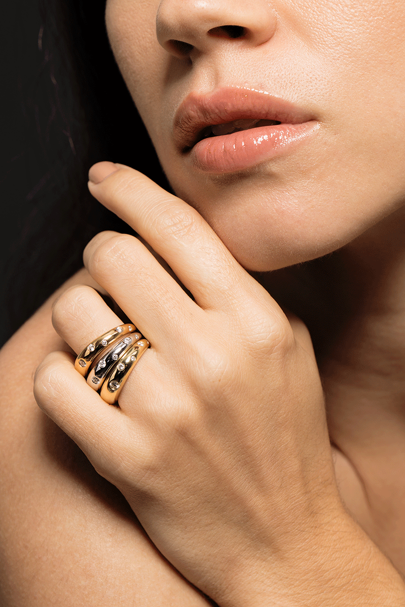 KWIAT-Cobblestone Collection Diamond Ring-ROSE GOLD