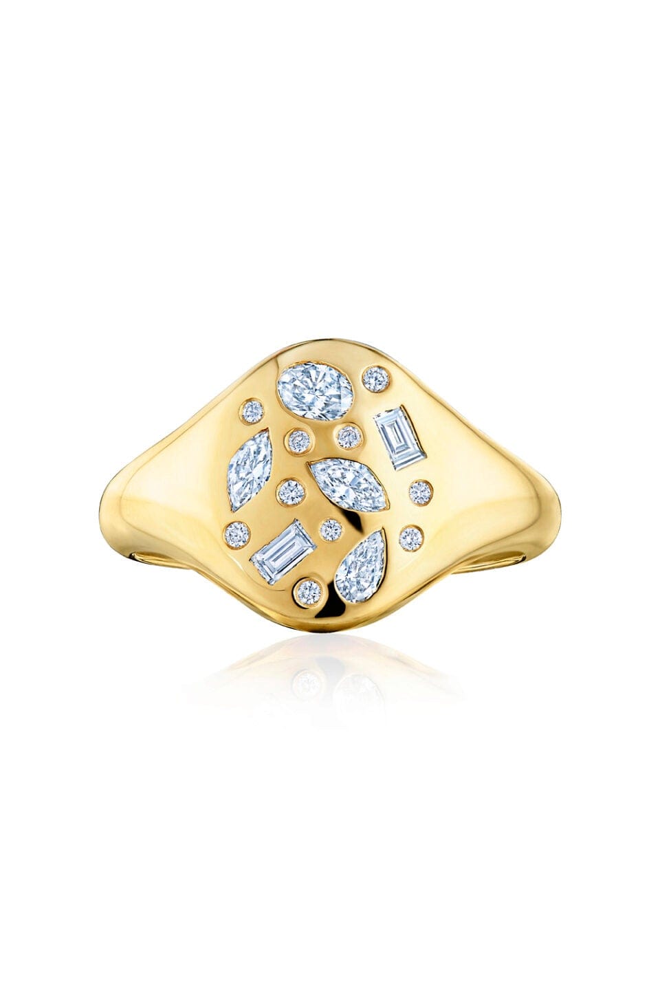 KWIAT-Cobblestone Small Signet Ring-YELLOW GOLD