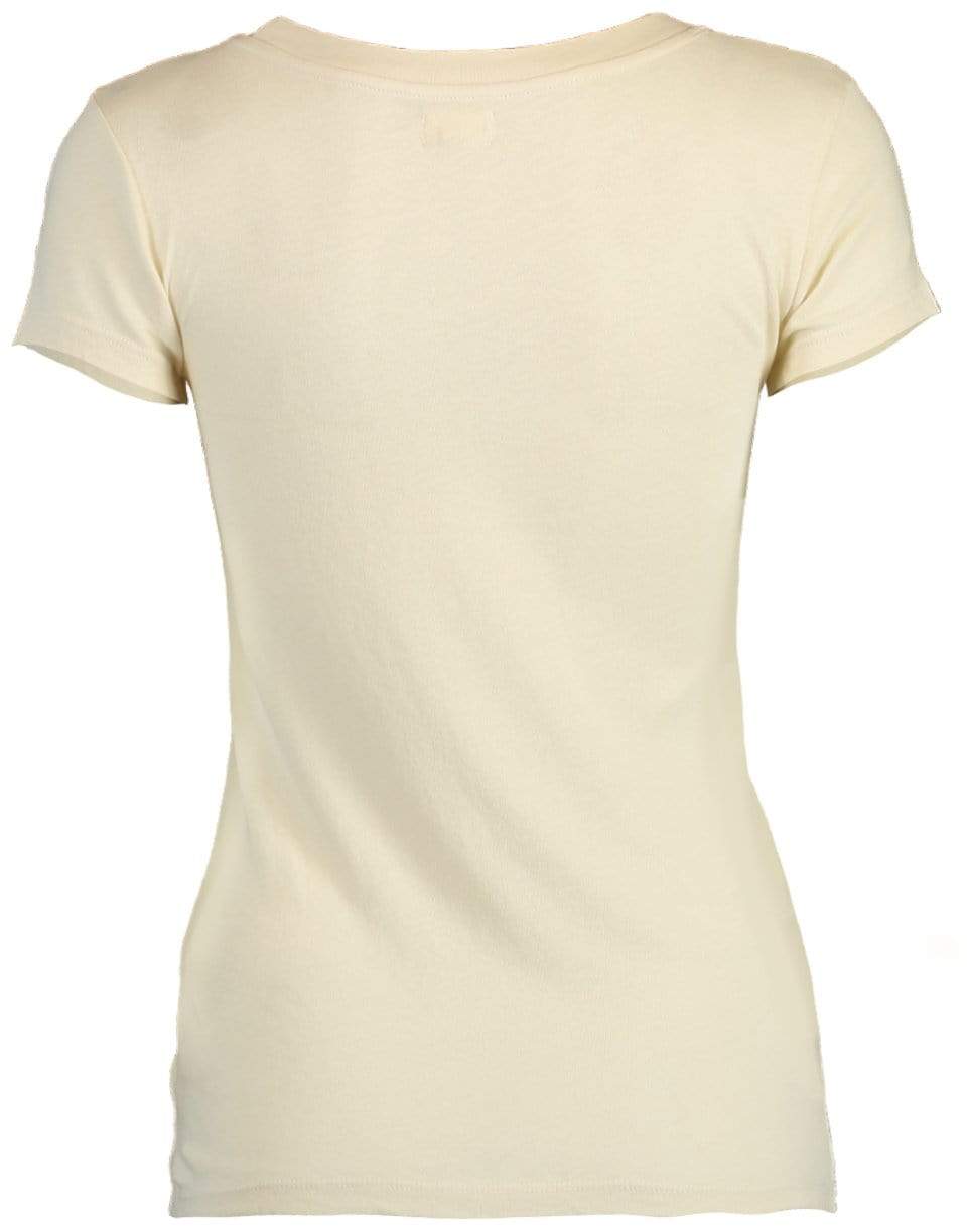 L'AGENCE-Coconut Cory Scoop Neck Tee-