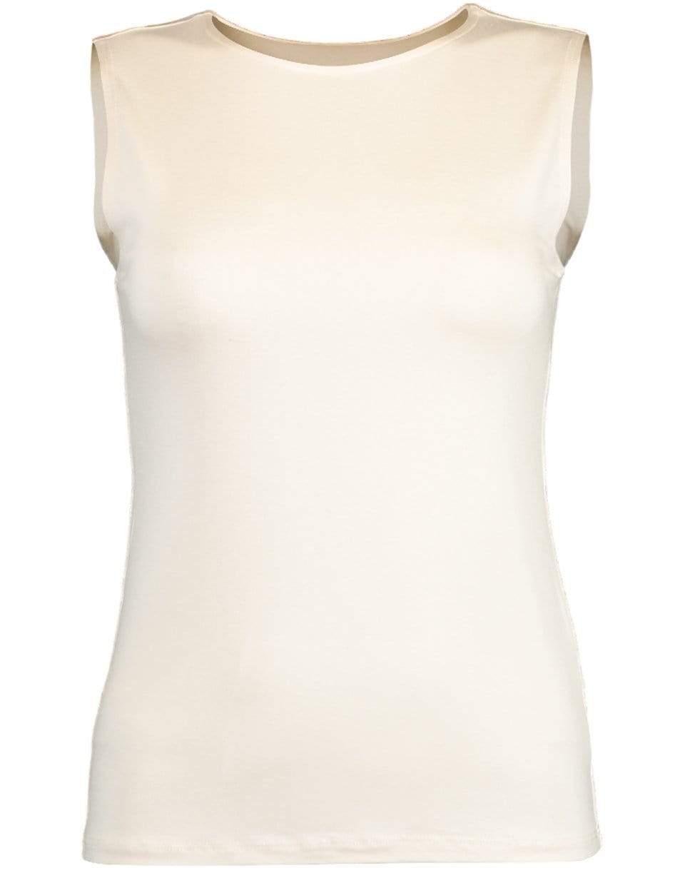 L'AGENCE-Vintage White Shelly Tank Top-