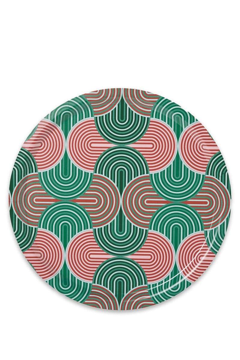 LA DOUBLEJ-Round Printed Tray - Verde-VERDE