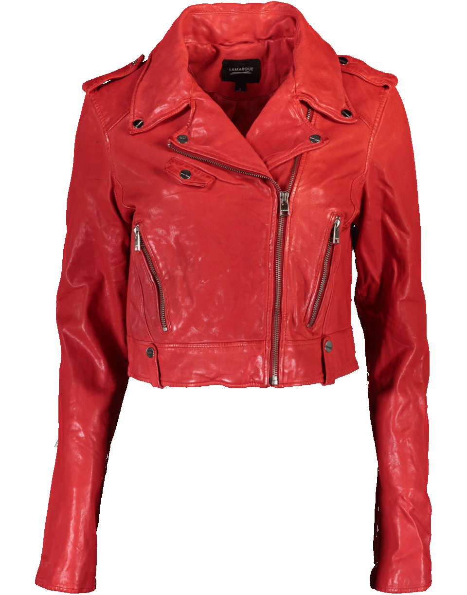 LAMARQUE-Cropped Leather Jacket-