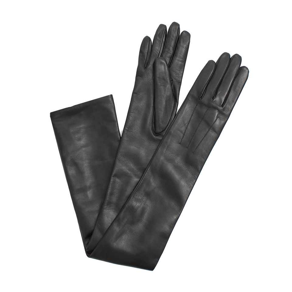 LANVIN-Long Leather Glove-BLACK