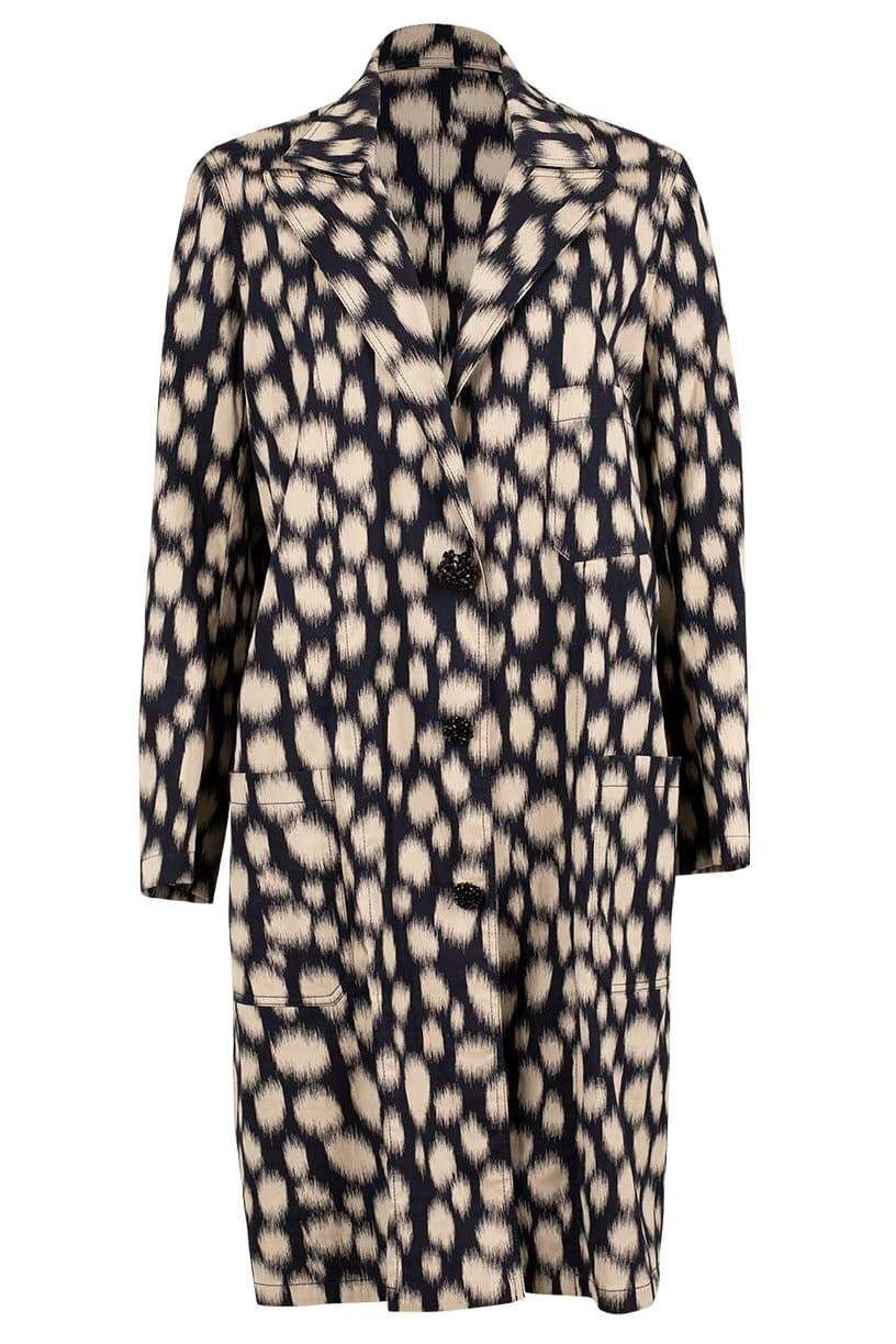 Bead Button Printed Coat CLOTHINGCOATTRENCH LANVIN   