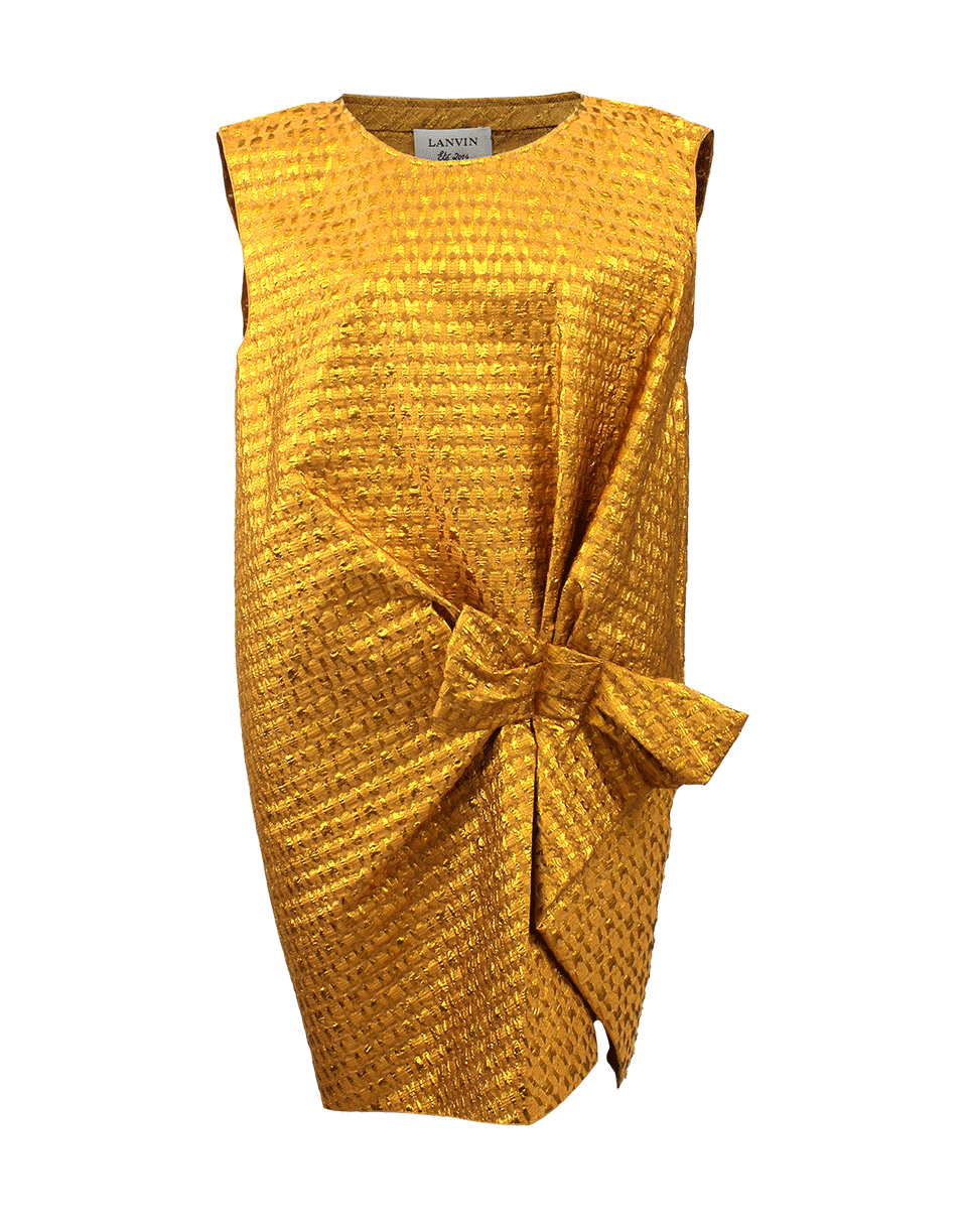 LANVIN-Egg Dress With Bow-GOLD