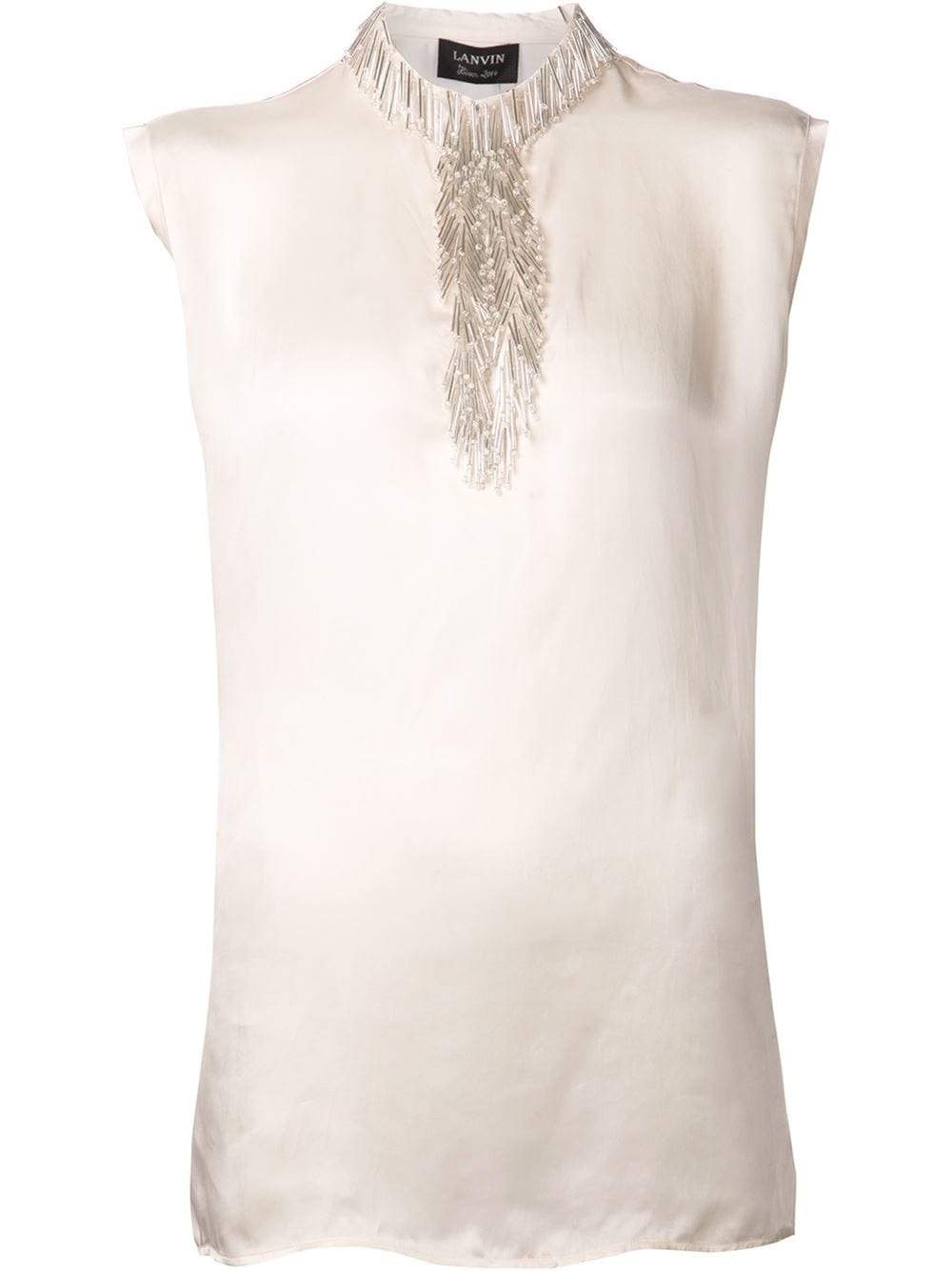 LANVIN-Bauble Neckline Top-