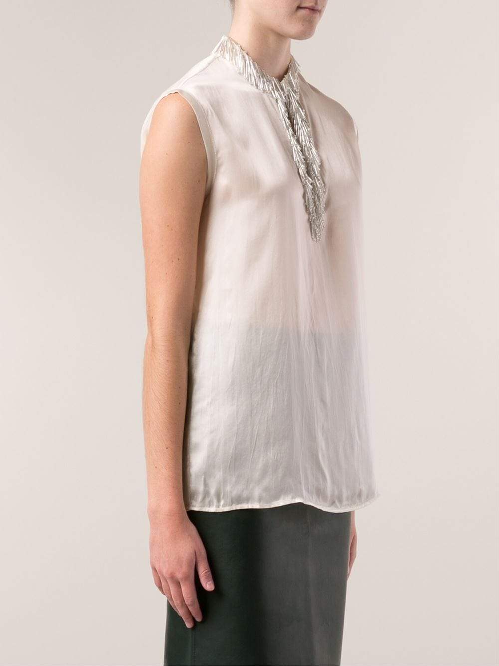 LANVIN-Bauble Neckline Top-