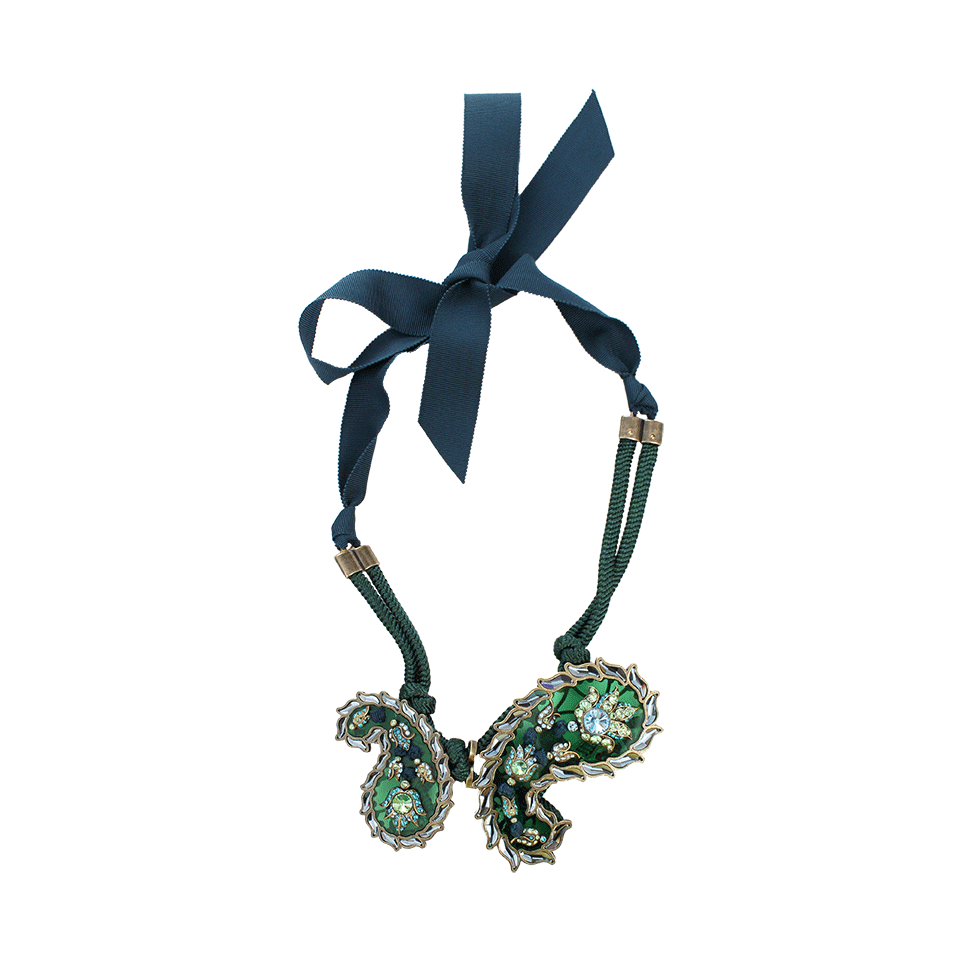 LANVIN-Two Paisley Necklace-GREEN