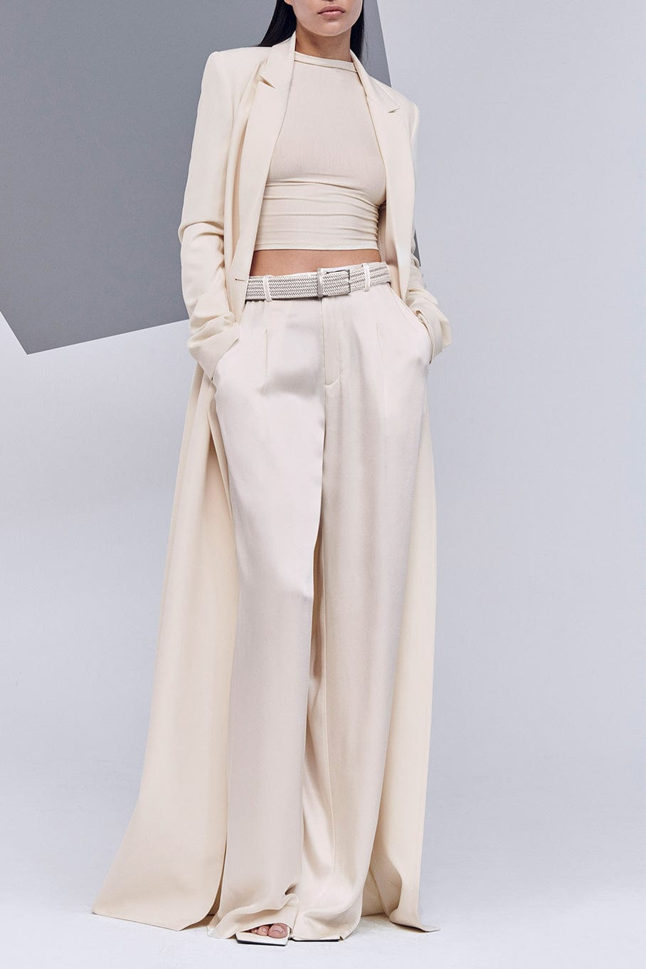 LAPOINTE-Relaxed Pleated Pant - Cream-