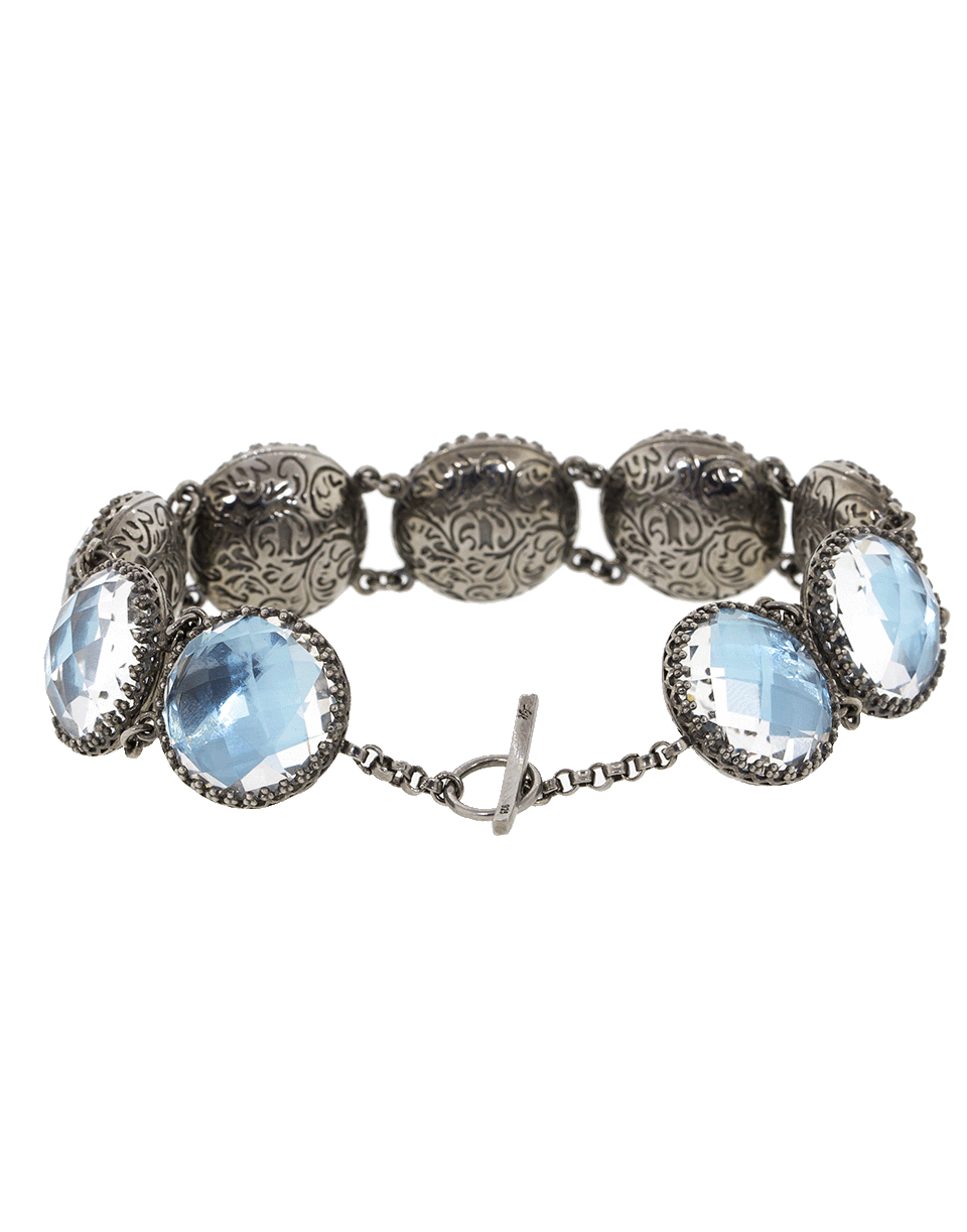 LARKSPUR & HAWK-Olivia Button Bracelet-SILVER