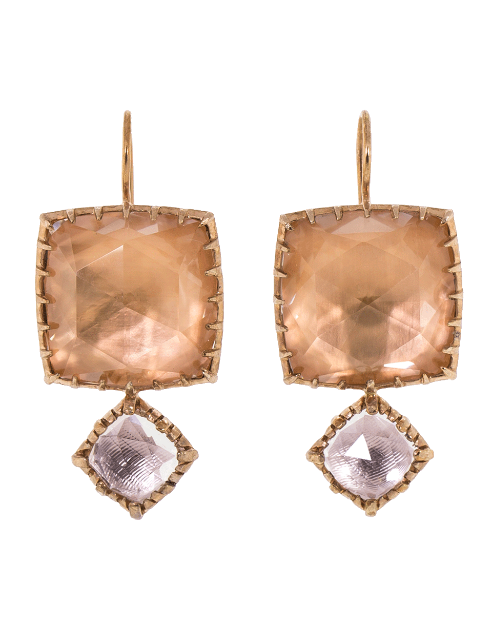 LARKSPUR & HAWK-Sadie Matched Double Drop Cushion Earrings-ROSE GOLD