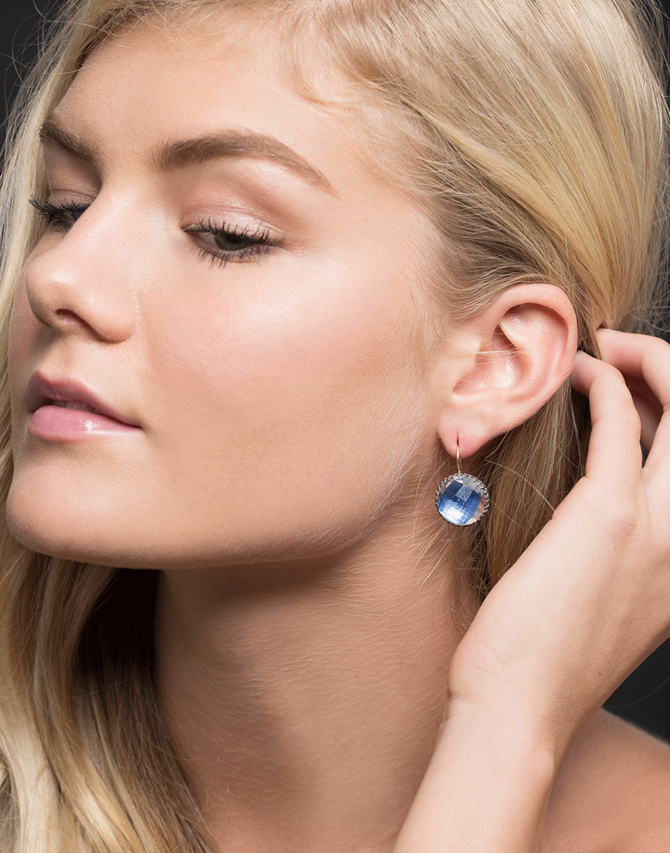 LARKSPUR & HAWK-Azure Foil Olivia Button Earrings-SILVER