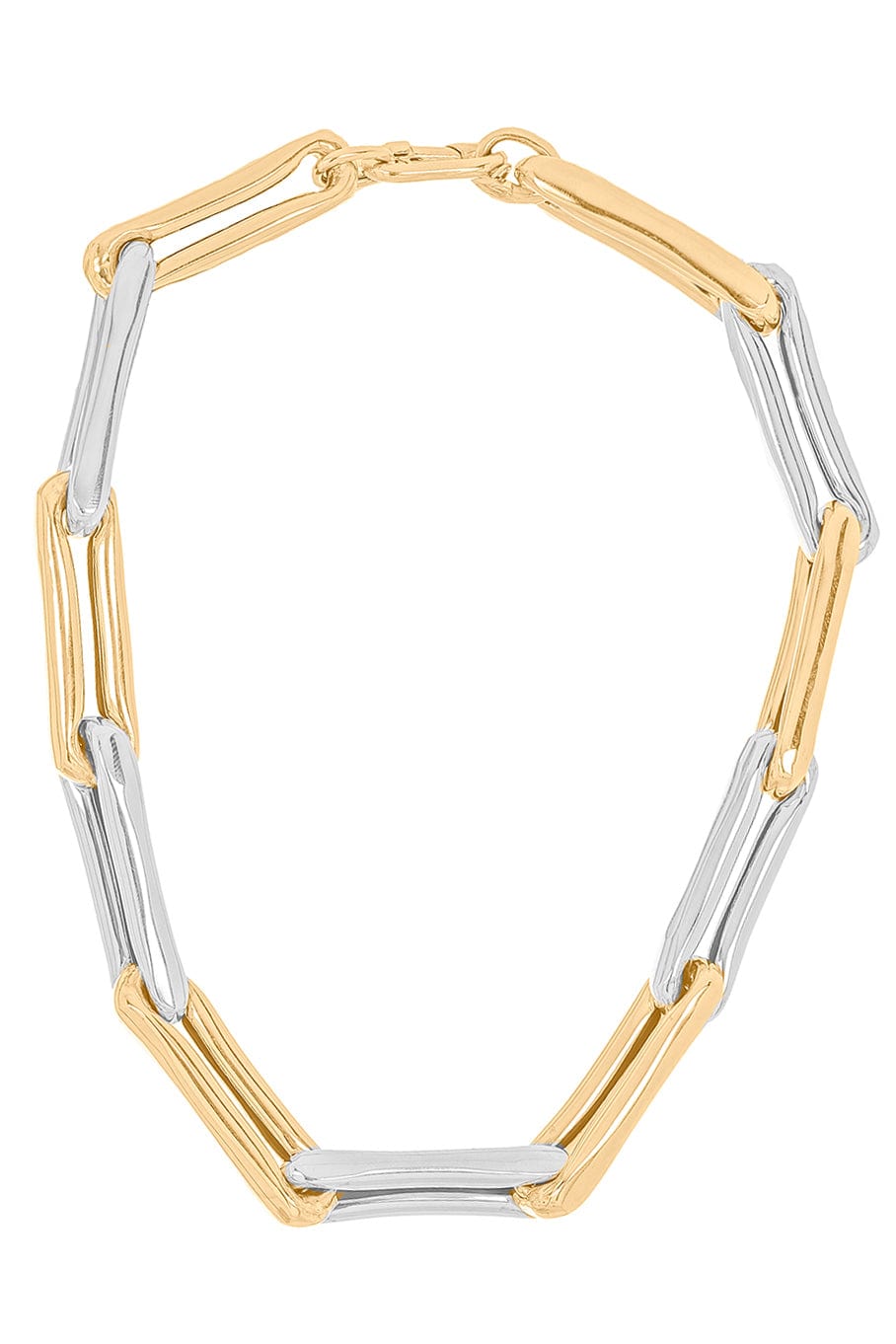 LAUREN RUBINSKI-LR3 - Extra Large Yellow and White Gold Necklace-YELLOW GOLD