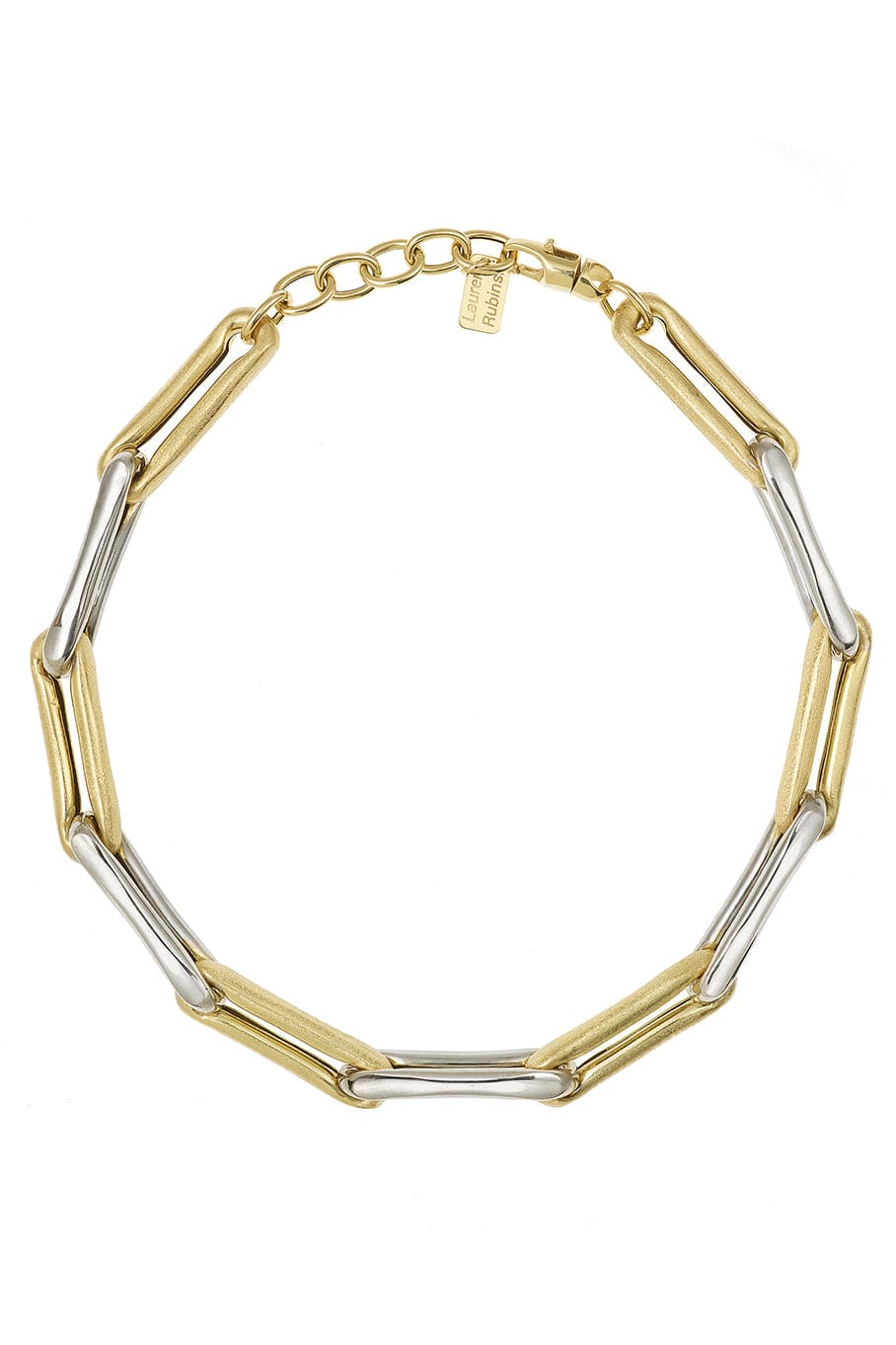 LAUREN RUBINSKI-LR3 - Extra Large Yellow and White Gold Necklace-YELLOW GOLD