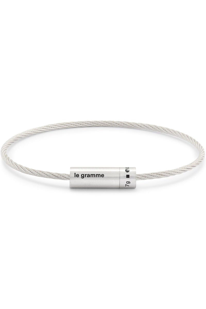 LE GRAMME-7g Brushed Sterling Silver Cable Bracelet-