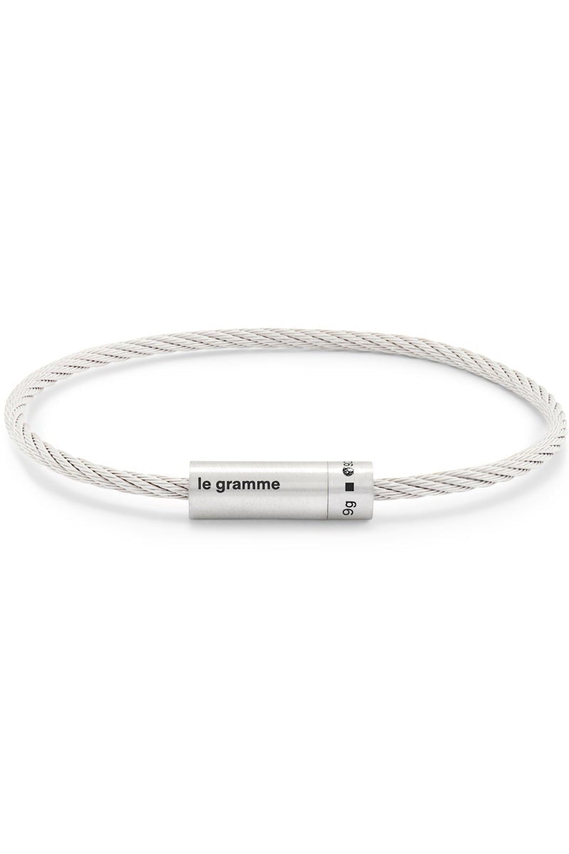 LE GRAMME-9g Brushed Sterling Silver Cable Bracelet-