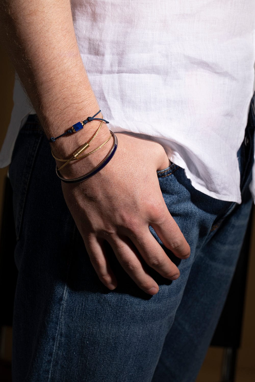 Classic Gigi Jeans bracelet, White Gold, 6.7