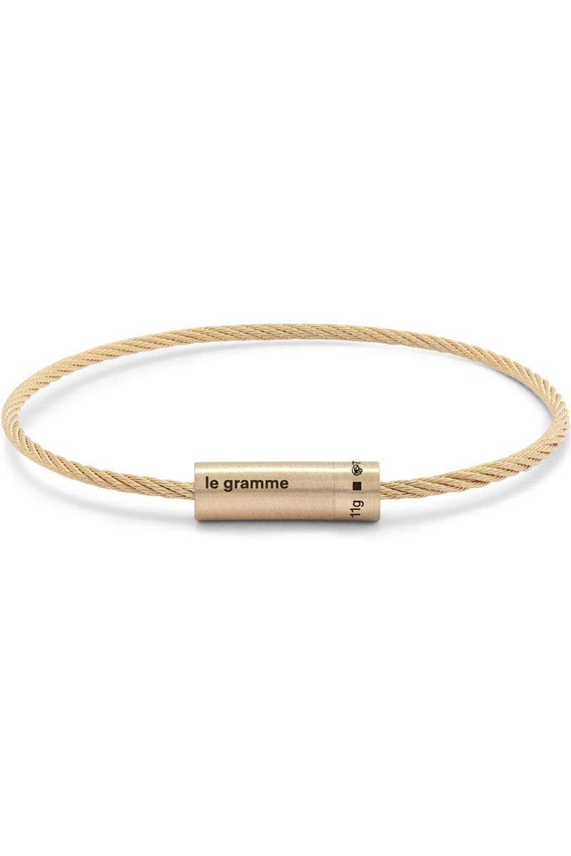 LE GRAMME-11g Brushed Yellow Gold Cable Bracelet-