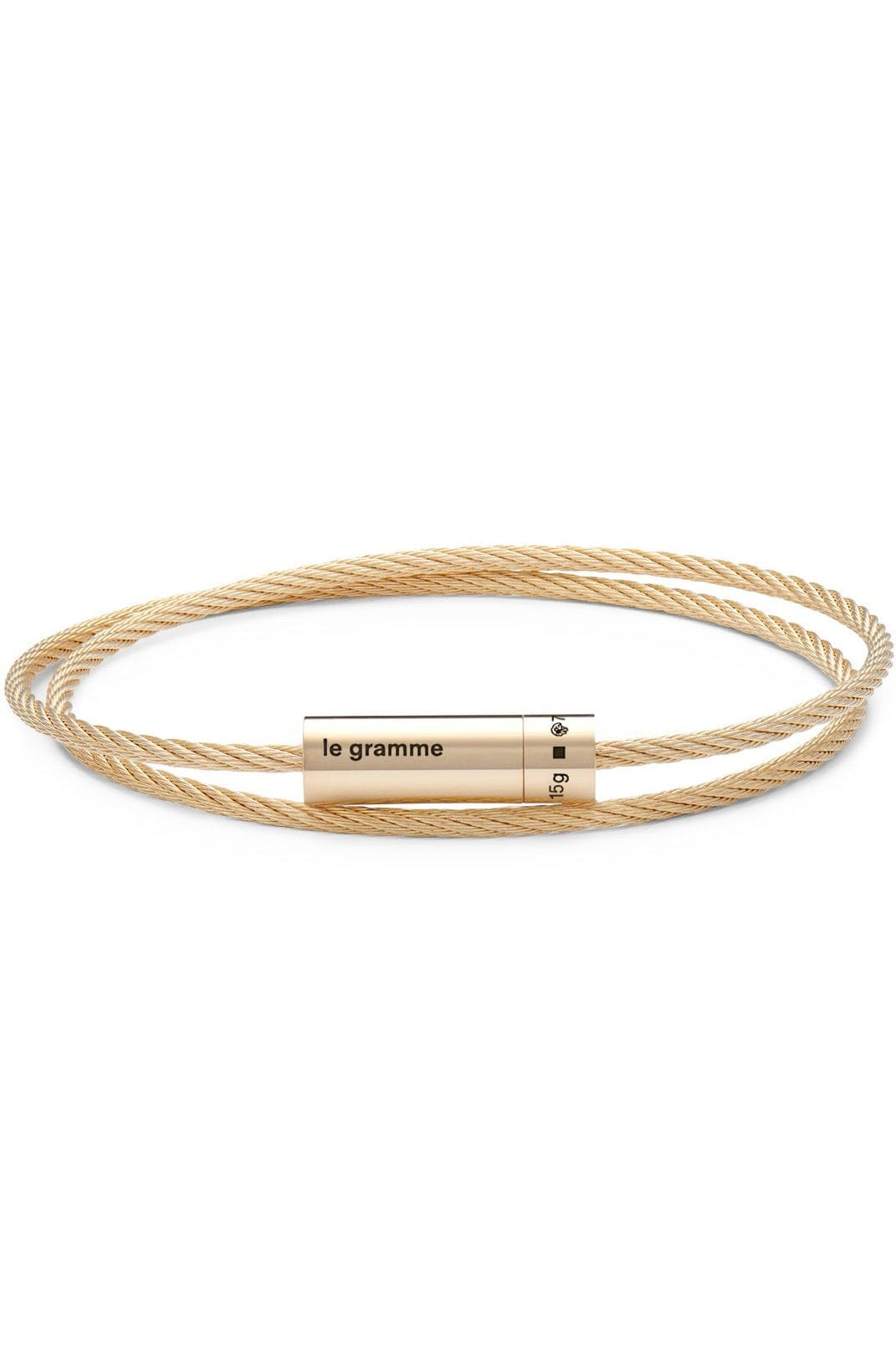 LE GRAMME-15g Polished Yellow Gold Double Cable Bracelet-YELLOW GOLD