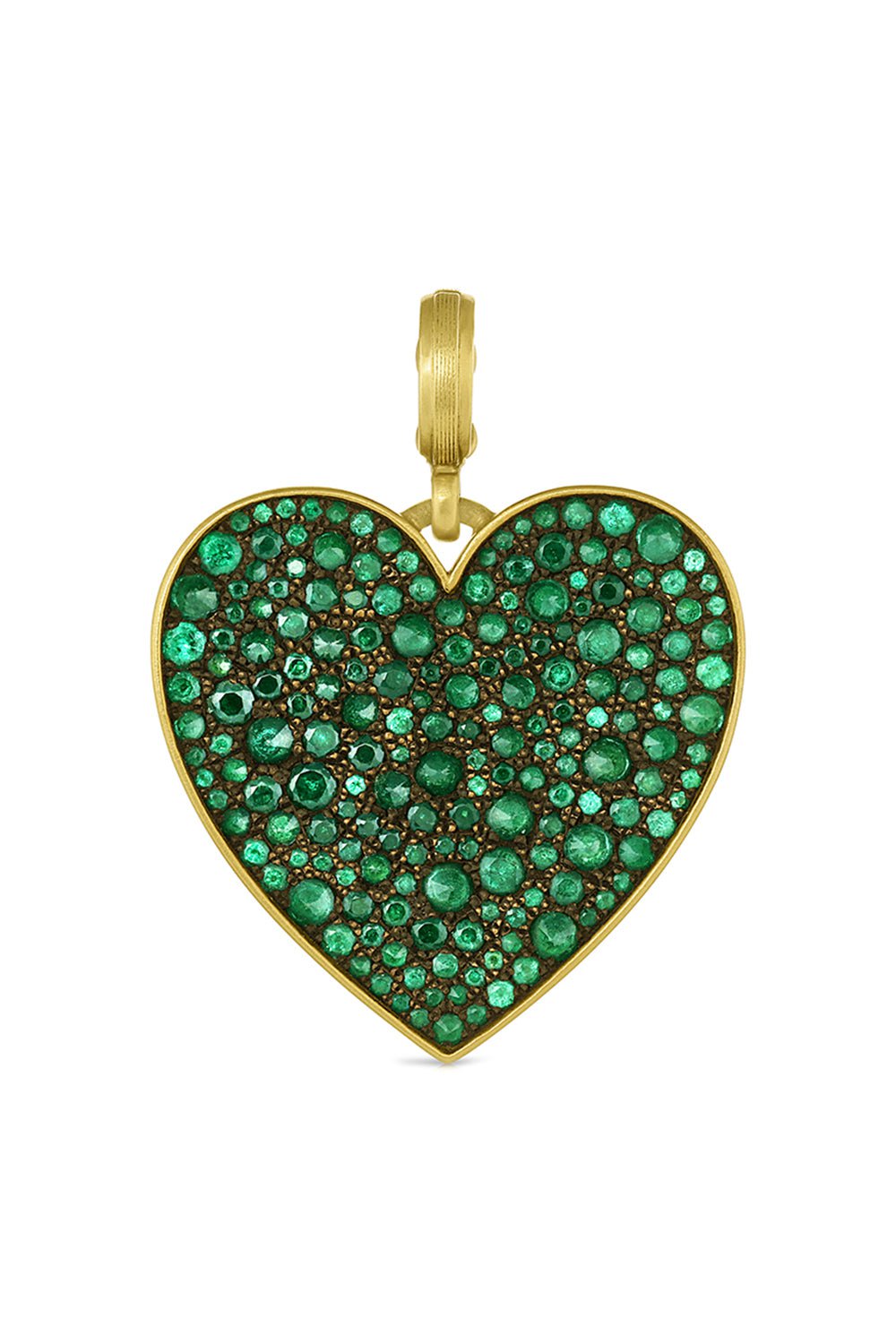 LEIGH MAXWELL-Medium Emerald Heart Pendant-YELLOW GOLD